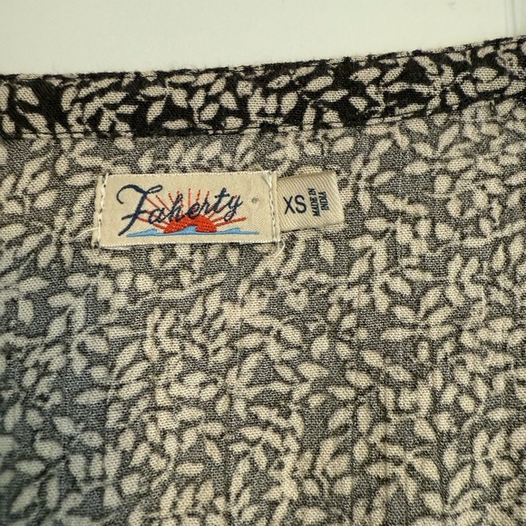 Faherty Montara Leaf Batik Printed Blouson Mini Dress Size XS - Picture 3 of 14